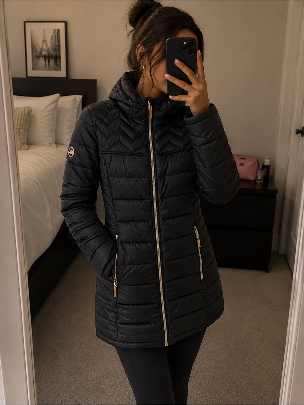 Michael Kors Women’s Black Quilted Puffer Jacket/Coat